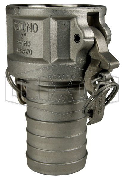 Boss-Lock™ Cam & Groove Notched Type C Coupler x Hose Shank